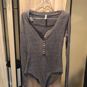 Worn once - intimately free people grey body suit.